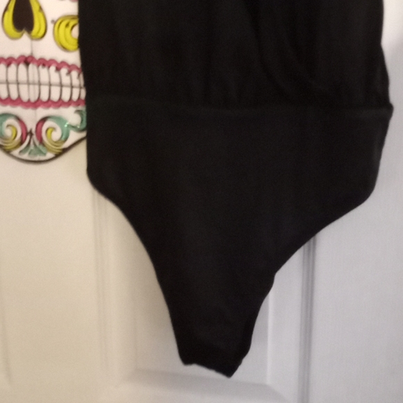 Brand new M black sheer top racerback bodysuit - Picture 2 of 7